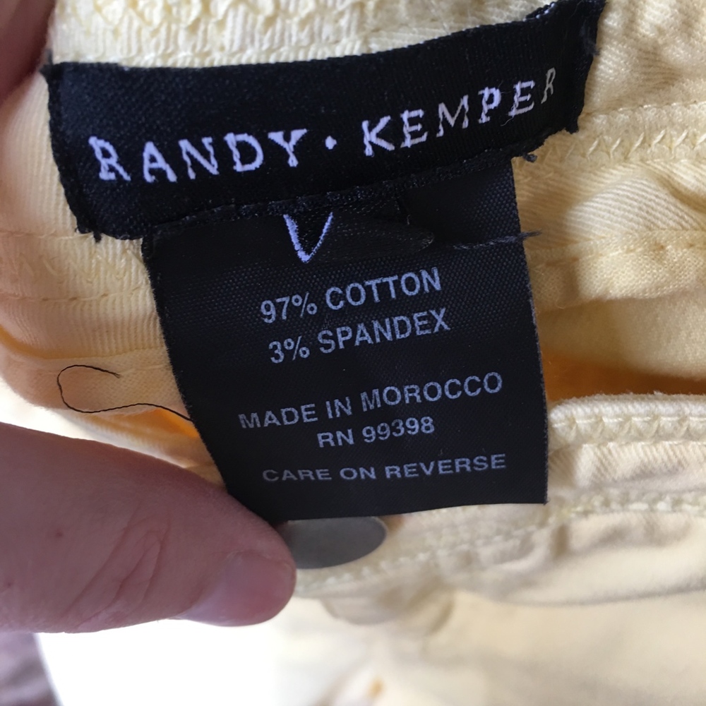 Light Yellow Cropped Capri Randy Kemper Jeans - Picture 4 of 6